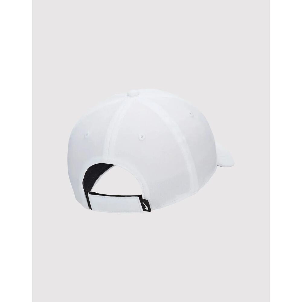 New Nike Club Structured Swoosh Hat Deep White Black Cap FB5625 100 Size M/L - Picture 6 of 6